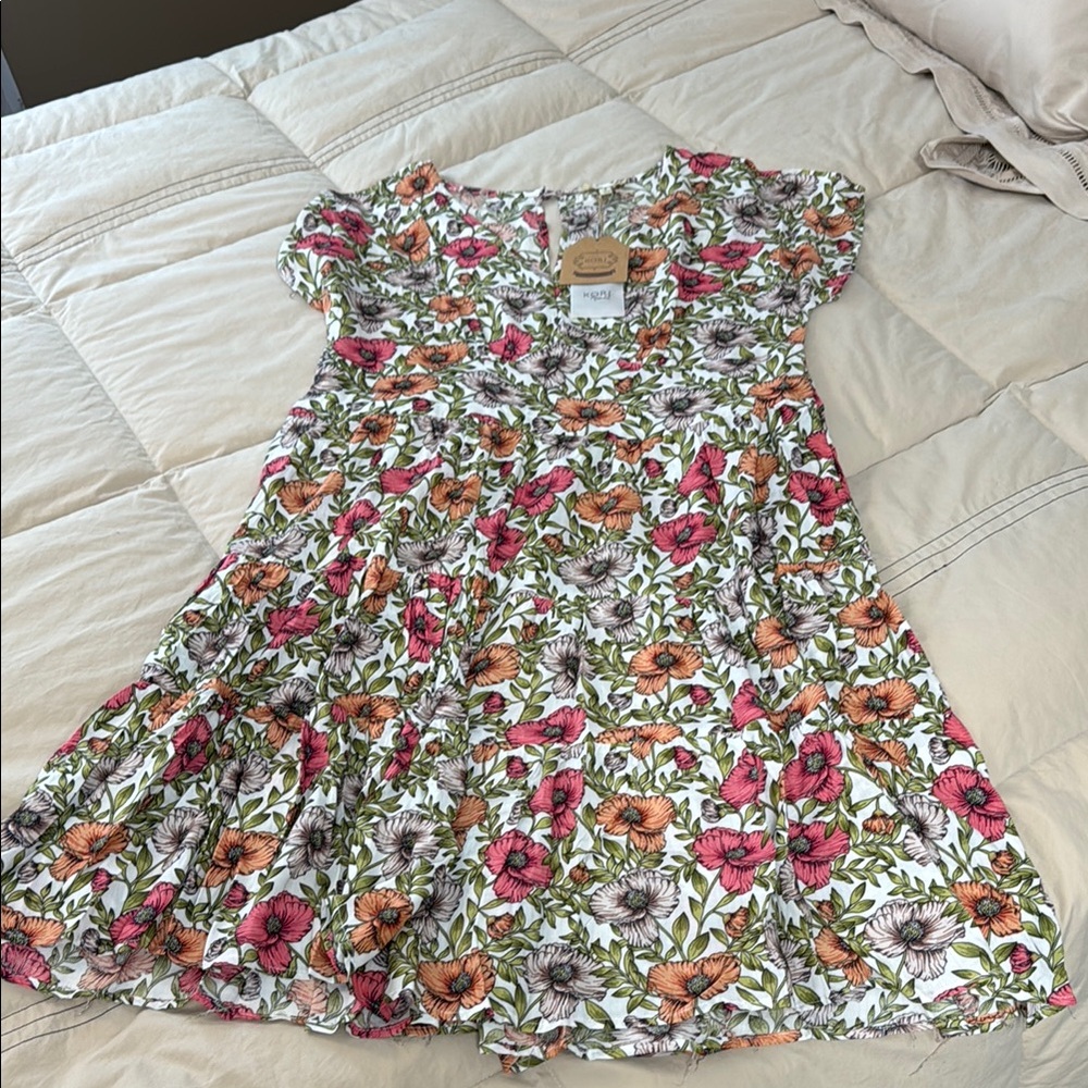 Kori Cream Tiered Sundress with Scoop Neck